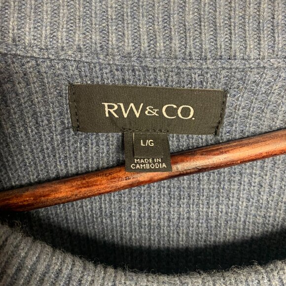 RW&CO Blue Mens Crew Neck Sweater - Picture 2 of 12